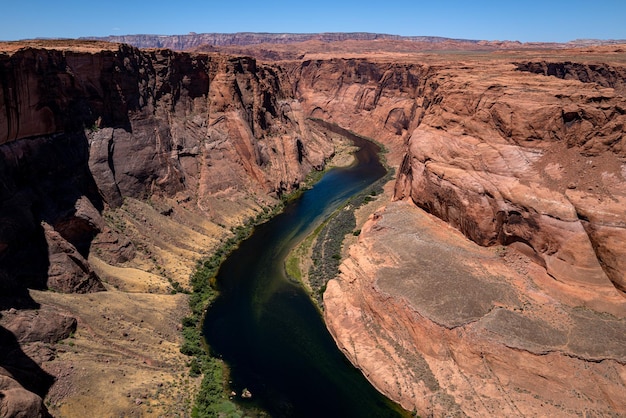 Arizona zakręcie podkowy w wielkim kanionie wielki kanion park narodowy rzeki kolorado słynne miejsce do wędrówek...