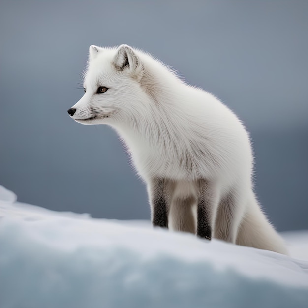 Arktyczny lis w śniegu Arktyczny lisa w śnieżno-białej Arktyczna lis vulpes lagopus w zimie Arktyka