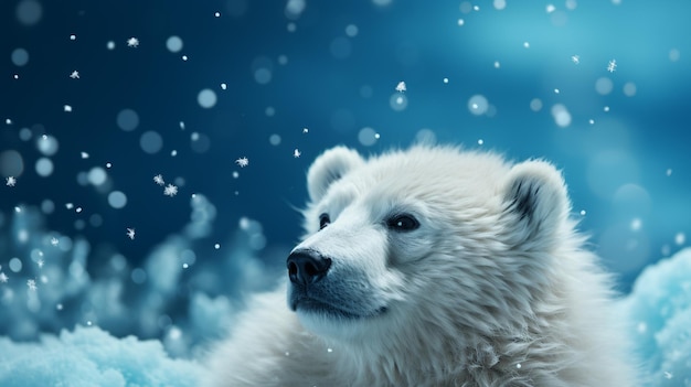 Arktyczny majestatyczny niedźwiedź polarny w śnieżnym lesie