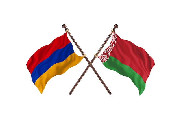 Armenia kontra Białoruś Tło flagi dwóch krajów