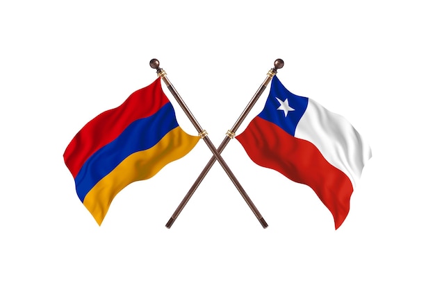 Armenia kontra Chile Tło flag dwóch krajów