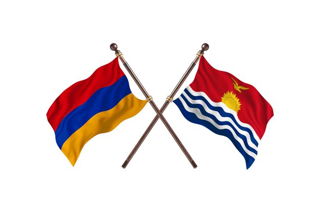 Armenia kontra Kiribati w tle flagi dwóch krajów