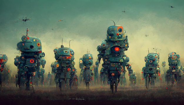 Armia robotów wygenerowana przez sieć neuronową