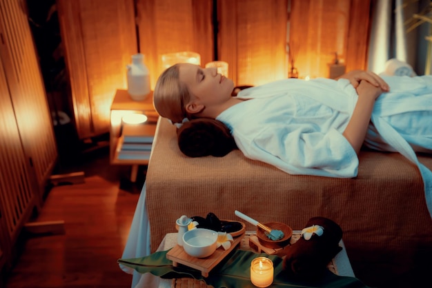 Aromaterapia masaż ambians lub salonu spa kompozycja ustawienie spokojny