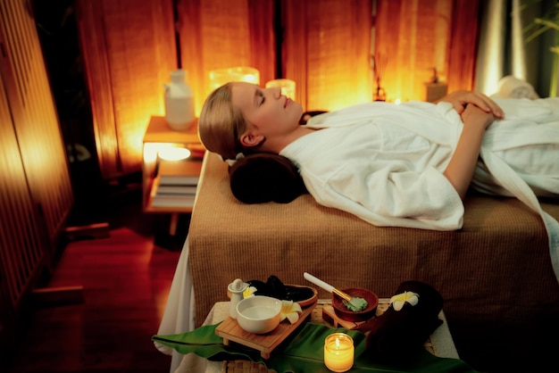 Aromaterapia masaż ambians lub salonu spa kompozycja ustawienie spokojny