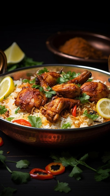 Aromatyczna rozkosz Dum Chicken Biriyani w tętniącej życiem wersji Kerala Thalassery uchwycona z bliska Ve