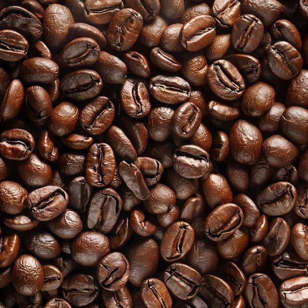 Aromatyczne prażone ziarna kawy z teksturą tła