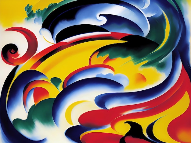 Art Deco fale malarstwo kolorowe abstrakcyjne tło ilustrowana grafika litografia