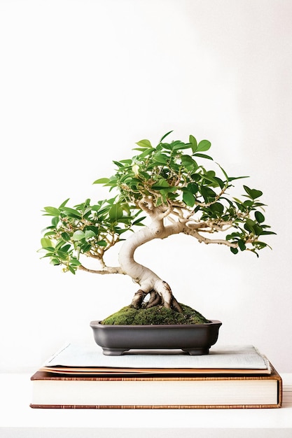 Art of Bonsai Odsłonięty przewodnik dla początkujących ze wspaniałym białym zdjęciem Ficus Bonsai