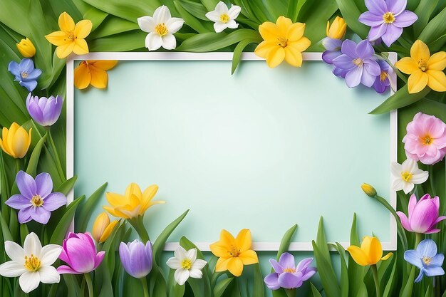 Zdjęcie art spring flowers frame background