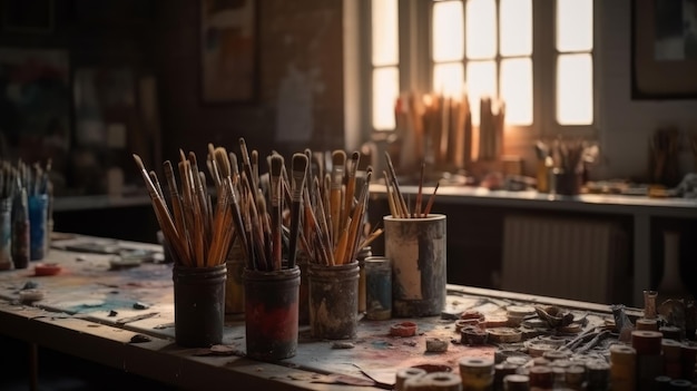 Zdjęcie art studio przestrzeń przeznaczona do tworzenia generowanych ai