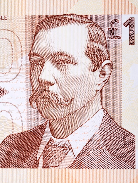 Arthur Conan Doyle portret ze szkockich pieniędzy