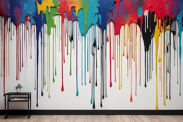 Artystyczna farba na ścianie Kreatywny rozbłysk koloru