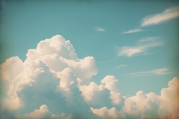 artystyczna miękka chmura i niebo z teksturą papieru grunge