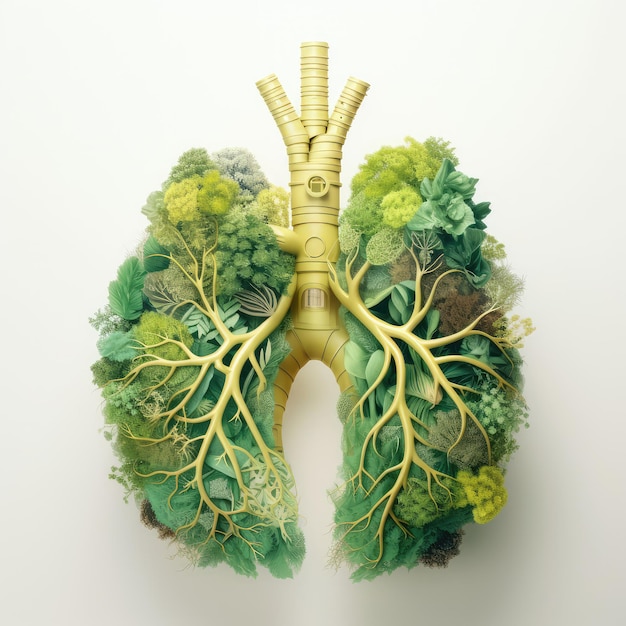 Artystyczna wizualizacja ludzkich płuc