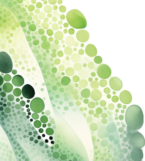 Zdjęcie artystyczne projekty akwarelowe z zielonym kolorem tła w stylu kropkowych wielokrotnych odważnych linii zabawny kształt