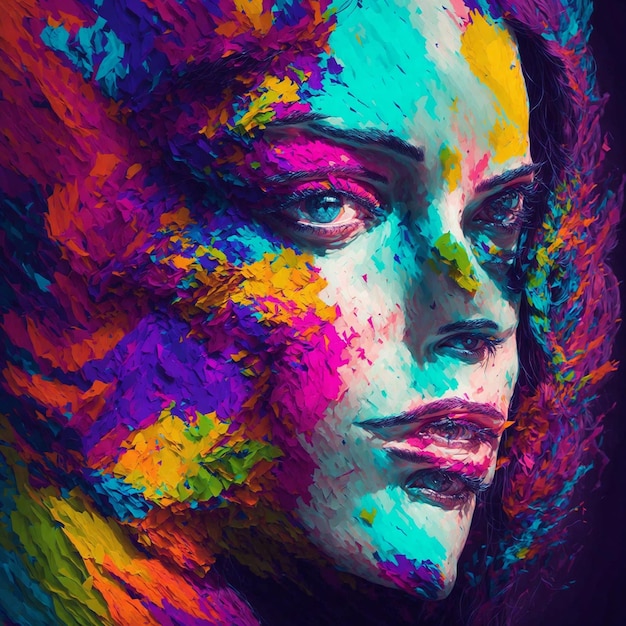 Artystyczny portret z żywymi kolorami