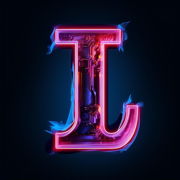 Zdjęcie artystyka neonowa litery l