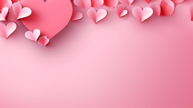 Artystyka papieru z sercem na różowym tle Love concept design