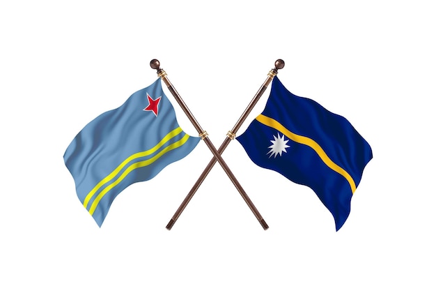 Aruba kontra Nauru Flagi dwóch krajów w tle