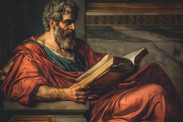 Arystoteles grecki filozof, wieloznawca okresu klasycznego, starożytna Grecja, głęboki myśliciel