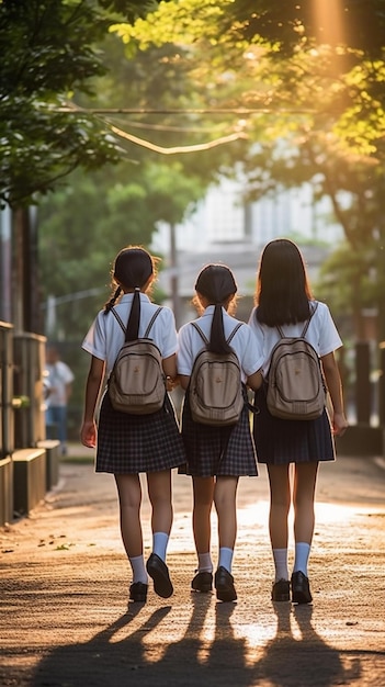 Asian Girls Education School Support Happy