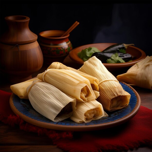 Asortyment pysznych tradycyjnych tamales