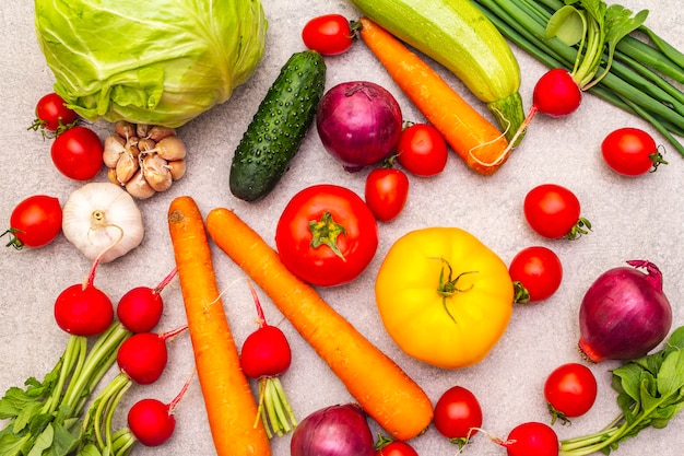 Asortyment świeżych organicznych warzyw