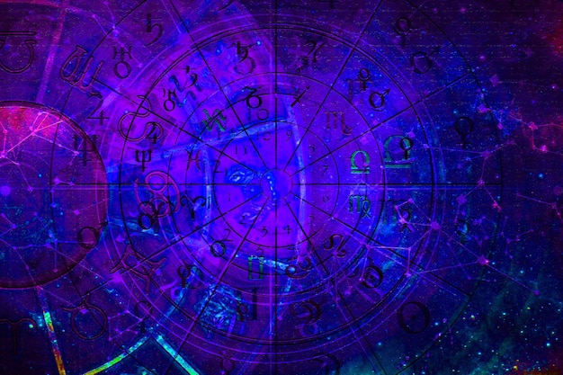 Astrologia Horoskop Wzór Tekstury Tła, Projekt Graficzny