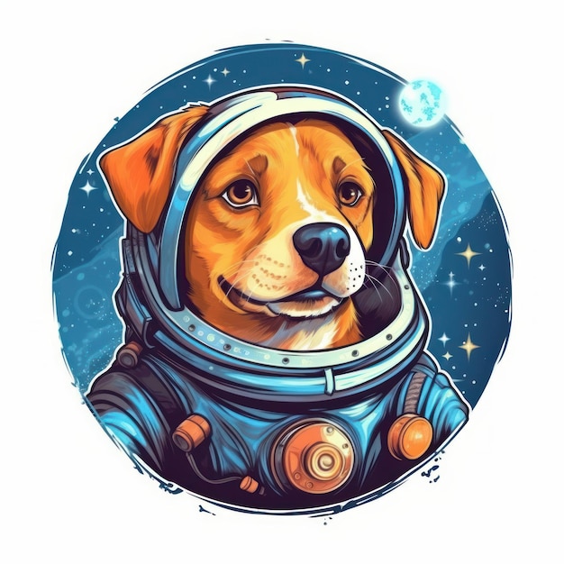 Astronaut pies uroczy graficzny przyjazny wektor
