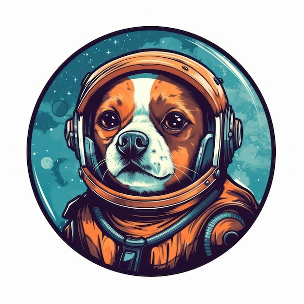 Astronaut pies uroczy graficzny przyjazny wektor