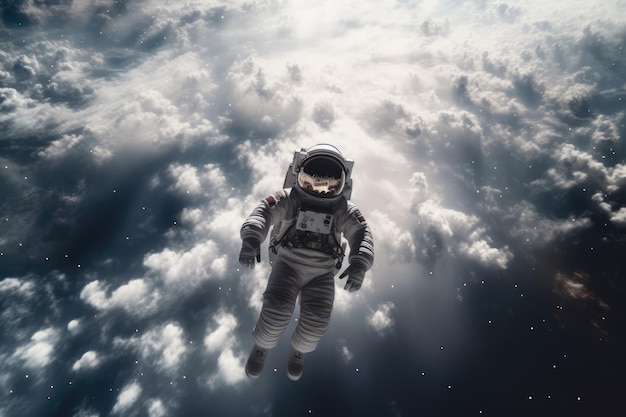 Astronauta badający przestrzeń kosmiczną