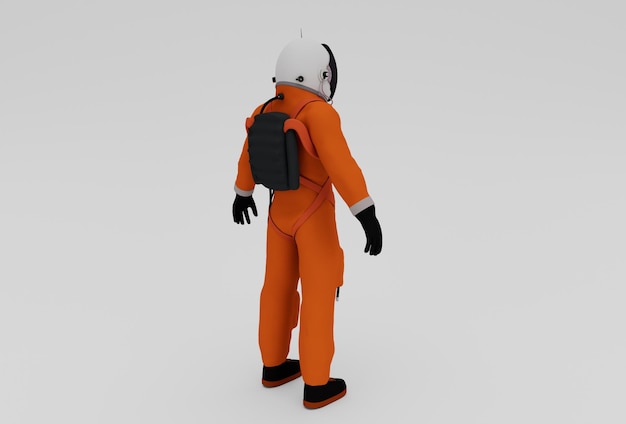 Zdjęcie astronauta minimalna ilustracja 3d na białym tle