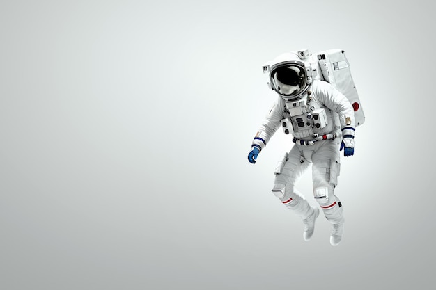 Astronauta W Białym Skafandrze Na Białym Tle Koncepcja Odkrywanie Kosmosu I Innych Planet Kolonizujących Układ Słoneczny Skopiuj Przestrzeń Ilustracja 3d Renderowanie 3d