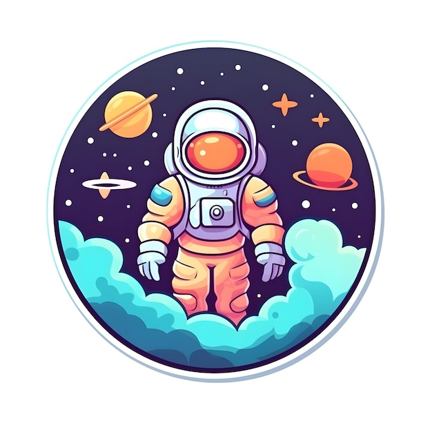 Astronauta w chmurach ilustracji wektorowych