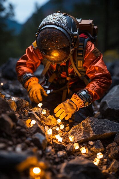 astronauta w garniturze HD 8K tapeta Obraz fotograficzny