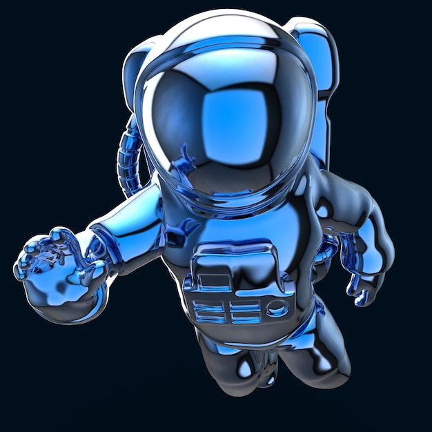 Astronauta w kosmosie - 3D ilustracja