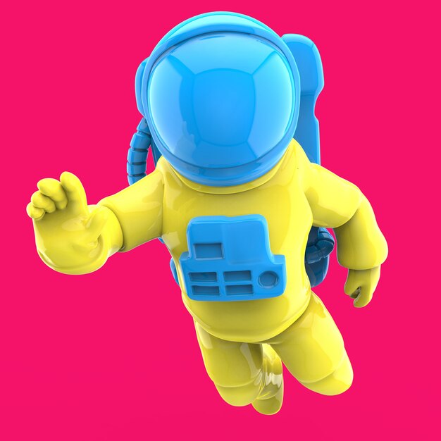 Astronauta w kosmosie - 3D ilustracja