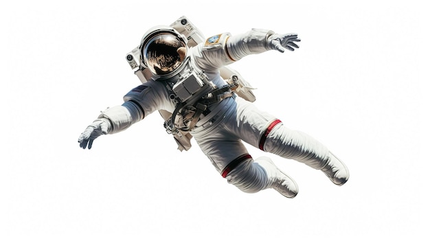 Astronauta w kostiumie kosmicznym na białym tle