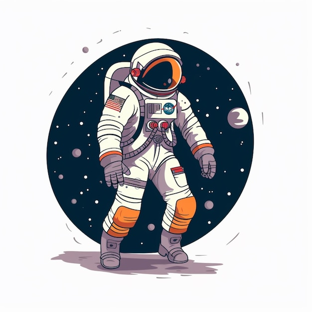 Zdjęcie astronauta w stylu kreskówki