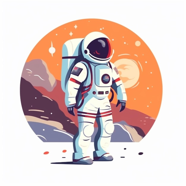 astronauta w stylu kreskówki