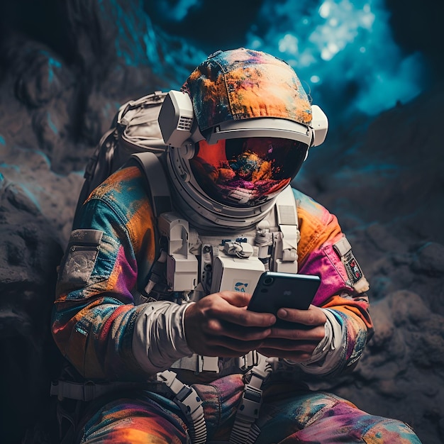 astronauta z iPhonem