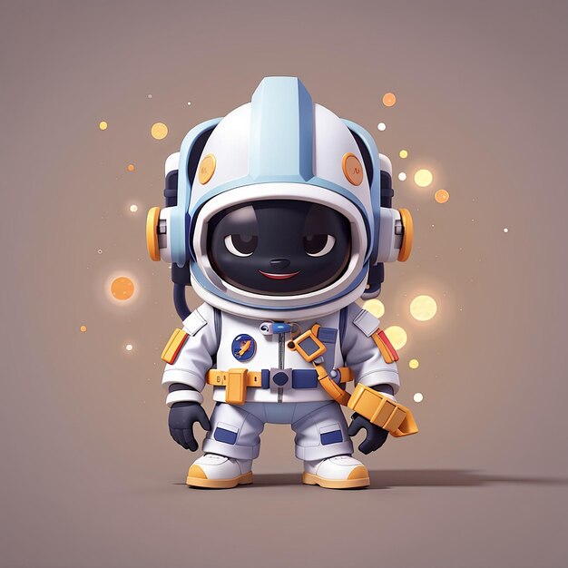 astronauta z kreskówką z uśmiechem na twarzy