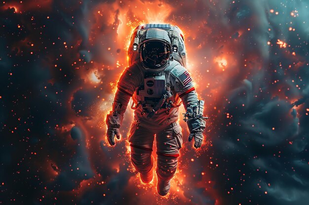 AstronautInRed_WeightlessSerenityArt