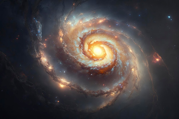 Astronautyczna galaktyka o spiralnym kształcie Generative ai