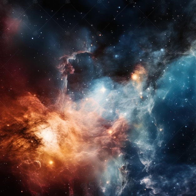Astronautyczne tło z mgławicą i gwiazdami