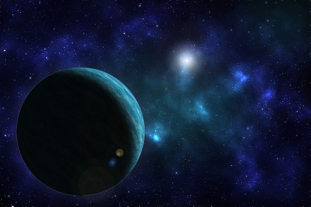 Astronautyczny tło z planetą.