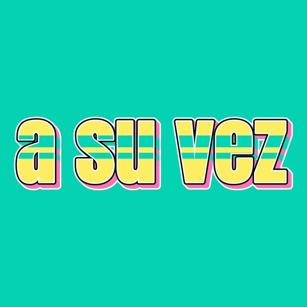 asuvez Typografia Vintage 90s 3d design żółty różowy tekst tło zdjęcie jpg