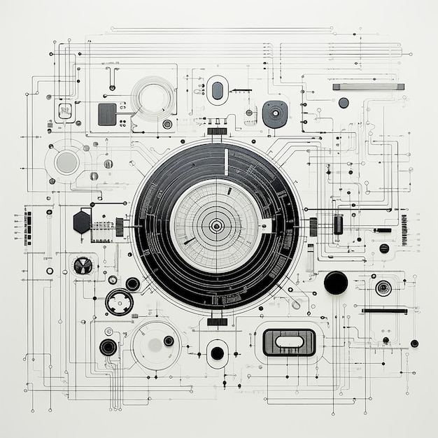 Zdjęcie asymmetrical simple white quality seal circuit diagram