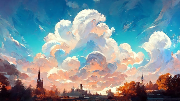 Atmosfera czyste niebo z chmurami tekstury ilustracja 3D